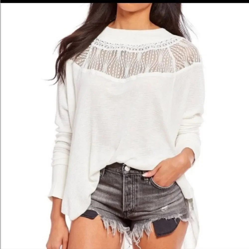NWOT Free People Spring Valley Top in Ivory